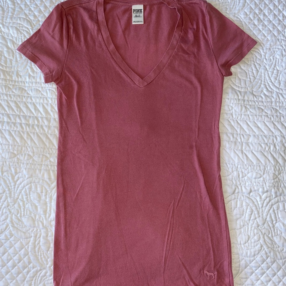 Pink V neck top